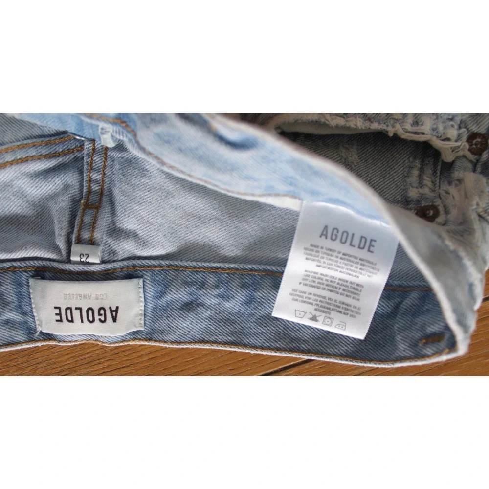 AGOLDE Parker Long Fringe Hem Shorts Preowned 23 00